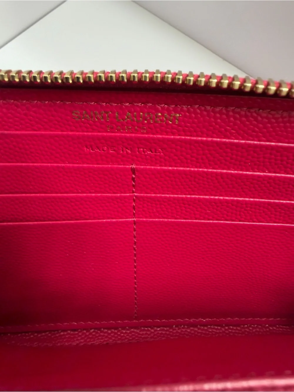 Saint Laurent monogram zip around continental wallet